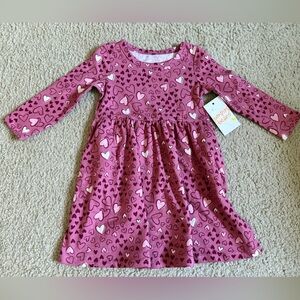Jumping Beans Pink Heart Long Sleeve Dress